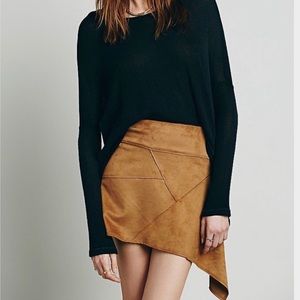 Free People suede asymmetrical mini skirt